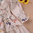 thumbnail image 6 of Esaierrr Baby Kids One-Line Neckline Princess Dress for Girls Crushed Flower Party Dress Long Sleeve Casual Dress Priming Dress Autumn for 2-6Y, 6 of 7