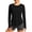 Black, variant on Women's Running Sun Shirts Round Neck Long Sleeve UPF 50 Workout Top UV Athletic Quick Dry Lightweight Blouse with Thumb Hole Black L