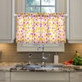 thumbnail image 2 of Yayeee Kitchen Curtains Tier Pair Light Filtering 27"x36" Rod Pocket Short Cafe Window Panel, Light Pink Stars, 2 of 7