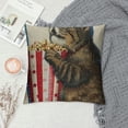thumbnail image 2 of Qinduosi th of July Pillow Covers nch of American Flag Cats Patriotic Throw Pillowcase Independence Day Cushion Case Pillowcase Decorations for Sofa Couch White, 2 of 5