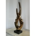 thumbnail image 6 of Nifao Unique Fluttering Gold Resin Statue on Marble Base – Home Decor Sculpture, 13"L x 7"W x 36"H, 6 of 11