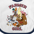 thumbnail image 4 of Inktastic Farmer Girl with Happy Farm Animals Boys or Girls Baby Bib, 4 of 4