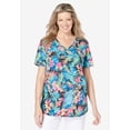 thumbnail image 2 of Woman Within Plus Size Short-Sleeve V-Neck Shirred Tee, 2 of 6