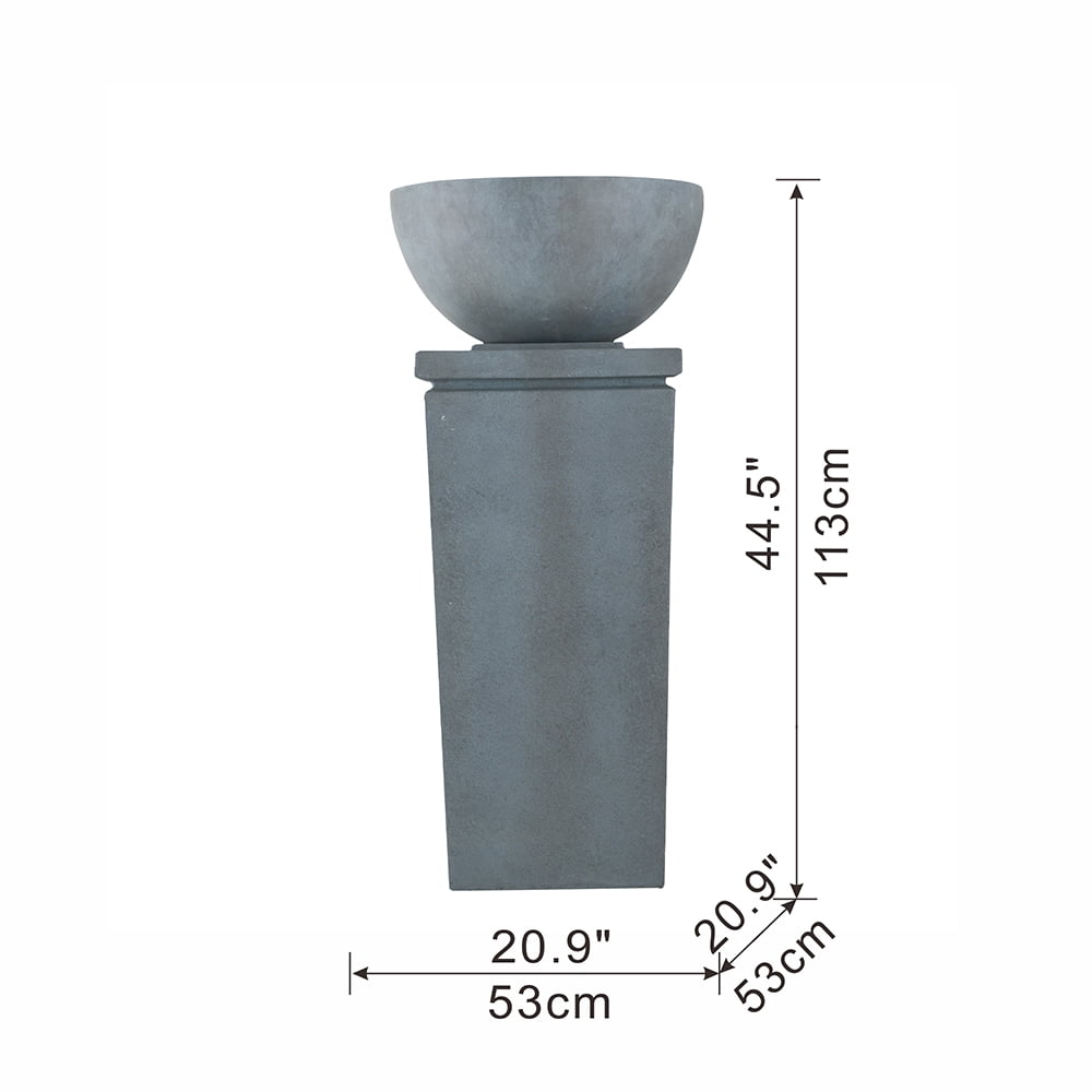 LiviNest Polyresin Zen Water Fountain: 44.5" Outdoor Garden Feature - Creates Relaxing Water Sound for Backyard Patio & Attracts Birds