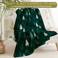 thumbnail image 2 of Christmas Decorative Throw Blanket White Snowy Tree and Green Forest Print Decoration, Soft Flannel Winter Blankets for Couch Bed Sofa, Holiday Home Decor, Xmas Festival Gifts 40x50 Inch, 2 of 6