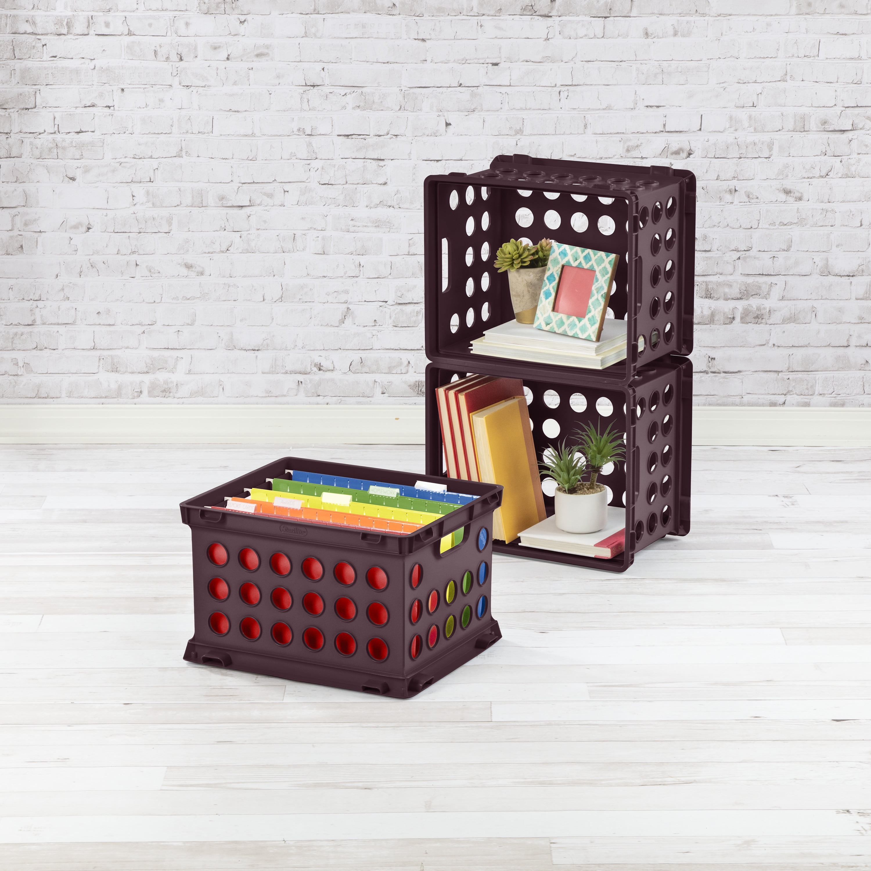 Style Selections Plastics Crates 17-in W x 11-in H x 14-in D Black Plastic Milk Crate CR0100