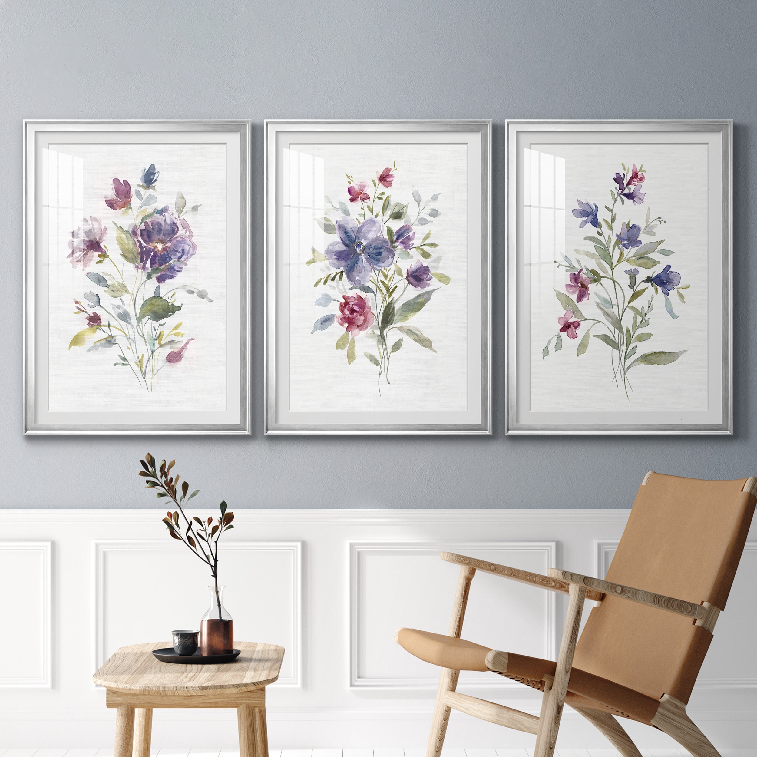 Color Variety I Premium Framed Prints Set of 3 - Ready to Hang - 30.5 x 42.5 Each - Silver Frame