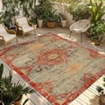 thumbnail image 2 of Outdoor Rug 4x6 ft Orange Blue Boho Floral Waterproof Outdoor Patio Rug Mat Non Slip Outside Area Rugs Carpet for RV,Camping,Porch,Deck,Pool,Balconybackyard,Medieval Vintage Texture, 2 of 9