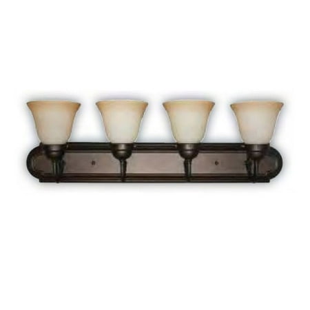 Sunlite 4 Lamp 30 in Dusted Brown Vanity Sconce Fixture Tea Stained Glass - Walmart.com