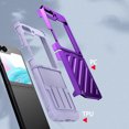 thumbnail image 2 of Compatible with Samsung Galaxy Z Flip 6 Armor Case with Hinge Protection, Heavy Duty Shockproof Full Body Protective Plating PC Phone Case Cover for Samsung Galaxy Z Flip 6 5G - Purple, 2 of 6