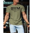 thumbnail image 3 of Gymish Gym Therapy Workout Shirt for Men – Motivational Funny Gym Tee, Athletic Gym Wear, Military Green, Small, 3 of 6