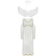 thumbnail image 3 of iiniim Womens Angel Flare Sleeve Chiffon Dress with Headband Feather Wings Halloween Outfit Ivory M, 3 of 7