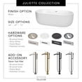thumbnail image 7 of Juliette 67 Inch Freestanding Bathtub in White with Shiny White Trim and Floor Mounted Faucet in Brushed Gold, 7 of 7