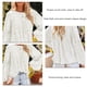 thumbnail image 5 of Blusa de manga larga con cuello redondo, blusa de manga larga con estampado floral redondo, blusas de manga larga con volantes, camisas de manga larga confeccionadas a la perfección, 5 of 6