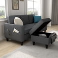 thumbnail image 6 of Canddidliike Upholstered Couches for Living Room, Modern L-shaped Sofa with Arms for Small Spaces Soft Fabric Upholstery, Dark Gray, 6 of 7