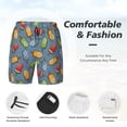 thumbnail image 3 of Balery Fruit Ice Cream Bañador para hombre, shorts de playa de secado rápido con entrepierna y forro de compresión-Large, 3 of 6