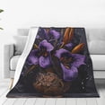 thumbnail image 1 of Fotbe Ornate Purple Floral Vase Manta de Franela Acolchonada con Estampado, Súper Suave y Esponjosa, Extra Grande para Sofá, Cama, Uso Todo el Año-40"x30", 1 of 7