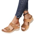 thumbnail image 3 of Ruyang Slippers For Women Casual Roman Shoes Flowers Fish Mouth Boho Wedge Sandals Pineapple Sandals for Women Size 9, 3 of 9