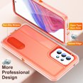 thumbnail image 3 of JTCASES Compatible with Samsung Galaxy A53 5G Case Heavy Duty Protective Rugged Phone Case, Full Body Anti-dust Shockproof Drop Proof Armor Durable Cover for Galaxy A53 5G 6.5 inch, Orange/Clear, 3 of 9