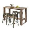 thumbnail image 1 of Costway 5 PCS Dining Table Set Kitchen Rectangular Counter Height Table W/ 4 Bar Stools, 1 of 10