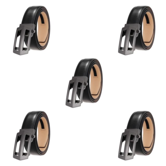 Minnieouse Exquisito cinturón de cuero artesanal para trajes - Ocasiones formales Cinturones de cuero con trinquete Jeans Hombres Simple Negro Type2 NO2