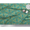 thumbnail image 3 of Soimoi Green Cotton Duck Fabric Buds & Tiny Leaves Printed Fabric 1 Yard 42 Inch Wide, 3 of 3