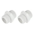 thumbnail image 1 of Unique Bargains Adaptateur de Tuyau Filetage Hexagonal G3/4 Mâle Raccord de Tuyau PVC Blanc 2 Pack, 1 of 3