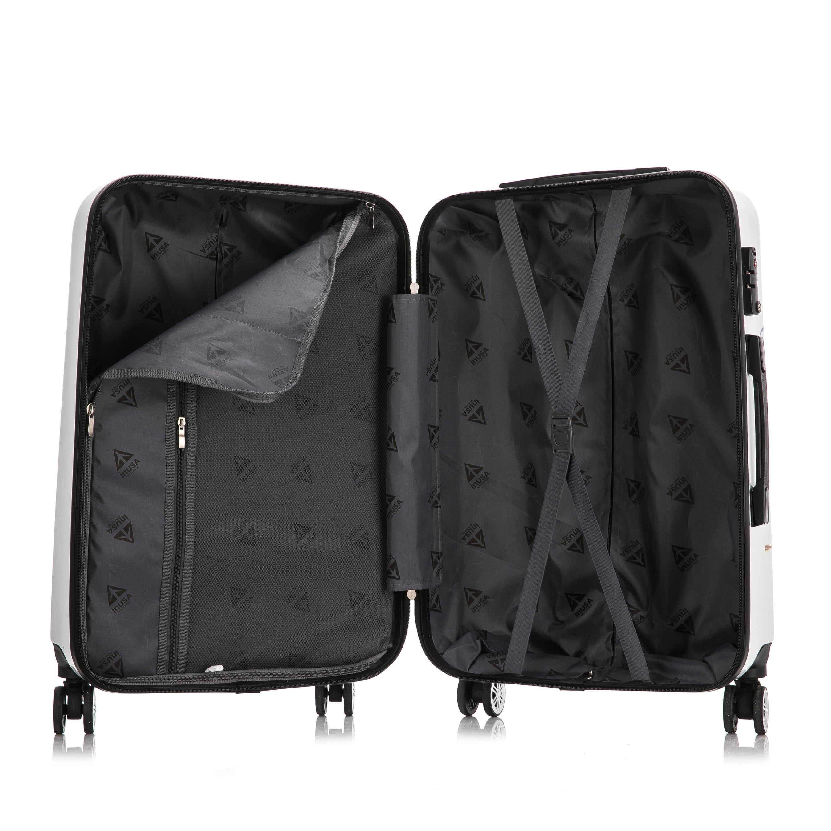 InUSA Print 20" Hardside Checked Luggage with Spinner Wheels, Handle and Trolley, Fusion