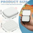 thumbnail image 2 of 24 Wells Mini Paint Tin Box, 2pcs Mini Travel Empty Watercolor Tin Palette Box Portable Metal Paint Storage for Gouache Acrylic Oil Paint, Matte White, 2 of 6