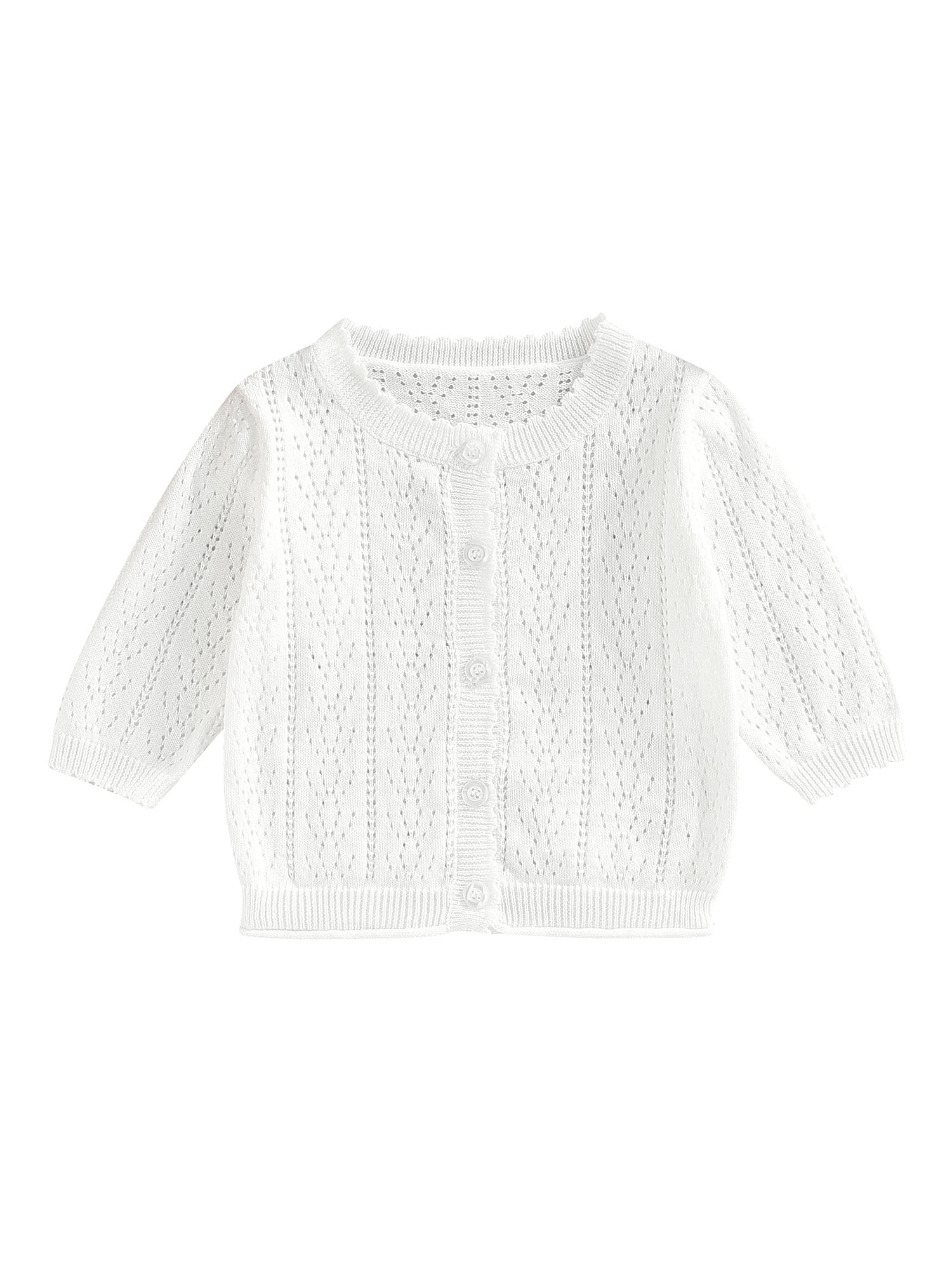 ZIYIXIN Toddler Baby Girl Knit Sweater Long Sleeve Hollow Out Cardigan Knitwear Shirts Fall