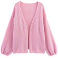 thumbnail image 5 of Lixiuxyad Womens Cardigans Women's Lightweight Cardigan Long Sleeve Casual Knit Sweater Open Front Comfortable Soft Loose Fit Stylish Plain Solid Color,Pink, 5 of 6