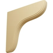 Ekena Millwork 1 3/4"W x 10 1/2"D x 10 1/2"H Eaton Wood Bracket, Alder