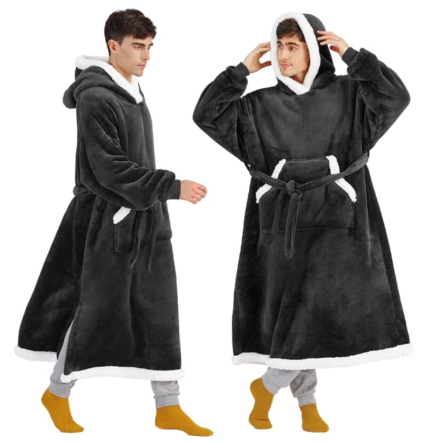 Manta portátil con capucha Bedsure Sherpa para mujeres y hombres