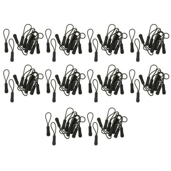 100 Anti-Slip Zipper Puller, Zipper, Zipper Extension Trailer, Practical and Robust for Back Pack, Jacket, Etc.- Black