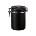 thumbnail image 1 of Recipiente de Café Hermético en Grano con Rastreador de Fecha, Caja de Almacenamiento de Cocina de Acero Inoxidable, 1,8 L, Negro, 1 of 5
