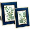 thumbnail image 3 of Isaac Jacobs 4x6 Navy Velvet Picture Frame with Metallic Gold Double Border, Photo Frame, Horizontal & Vertical, Made for Tabletop & Wall Display, 3 of 5