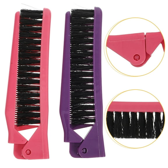 Niceauty 2Pcs Small Hair Brush for Women Assorted Color Detangling for Travel
