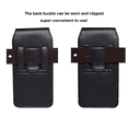 thumbnail image 3 of Vertical Black Leather Case with belt loops and extra compartment. Compatible with Samsung Galaxy A26, A36, A06, A35 with a thin cover on it, 3 of 7