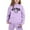Purple, variant on lnmuld Two Piece Outfits Stylish Girls Winter Outfits Set Printed Hooded Sweatshirt Ensemble Casual Wear with Easy Care Instructions Solid Color Size:8-9 Years