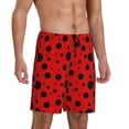 thumbnail image 2 of Kdxio Ladybug Pattern Print Mens Shorts, Breathable Lounge Sleepwear Set with Elastic Waistband and Pockets-4X-Large, 2 of 6