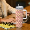 thumbnail image 6 of KLL Donuts With Pink Glaze Print 40oz Stainless Steel Insulated Car Cup Coffee Mug with Spillproof Lid - Keep Your Drink Hot or Cold on the Go, 6 of 8