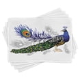 thumbnail image 1 of Ambesonne Spring Place Mats Set of 4, Wild Peacock Feather, Standard Size, Multicolor, 1 of 6