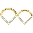 thumbnail image 2 of Wentin Reduced Earrings Surgical Septum Daith Tragus Cartilage Piercing Jewelry Teardrop Nose Hoop Cube Zircon Paved, 2 of 8