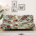 thumbnail image 3 of Yuyamidu Rose Print Futon Cover Armless Sofa Covers Washable Stretch Futon Slipcover with Elastic Edge Easy to Install Rv Jackknife Sofa Covers Gift for Holiday, 3 of 8