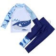 thumbnail image 4 of 2-9T Kids Boys Cartoon 2Pcs Long Sleeve Shirt Pants Sunsuit Surf Bathing Swimwear, 4 of 8