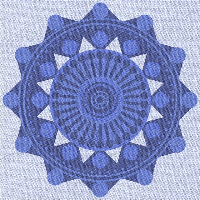 Ahgly Company Tapis d'Intérieur Lavable en Machine Carré Transitionnel Bleu Ange Bleu, 7 Pieds Carré