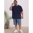 thumbnail image 2 of DARING DIVA Men's Big Tall Mesh Breathable Crew Neck Short Sleeve T-Shirts XL Navy Blue, 2 of 7