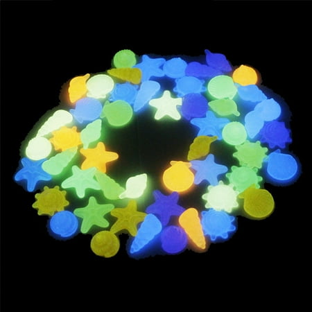 Star Fish For Sale 30pcs/Bag DIY Home Decor Luminous Sea Conch Shell Starfish Colorful Glow in Dark Pebbles Rocks Stone for Aquarium Fish Tank ()