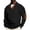34-Black, variant on Mens Textured Henley Pullover Sweatshirt Long Sleeve Casual Tops with Button Placket and Patch Elbows Vintage Style Knit Jacket Smart Casual Outerwear Navy XL