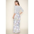 thumbnail image 6 of Stripe 3/4 Sleeve Ivory Medallion Sash Maxi Dress, 6 of 7
